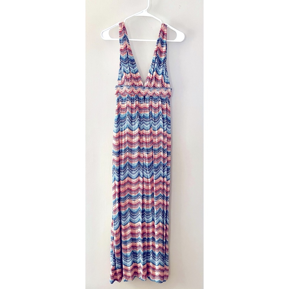 Forever 21, Multi color print maxi dress with cut outs, Size S